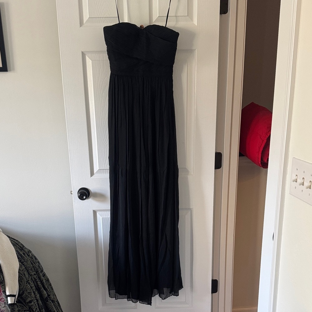 J. Crew Black Strapless Gown